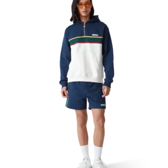 Renk Bloklu Çeyrek Fermuarlı Kapüşonlu Sweatshirt Renk Bloklu Çeyrek Fermuarlı Kapüşonlu Sweatshirt