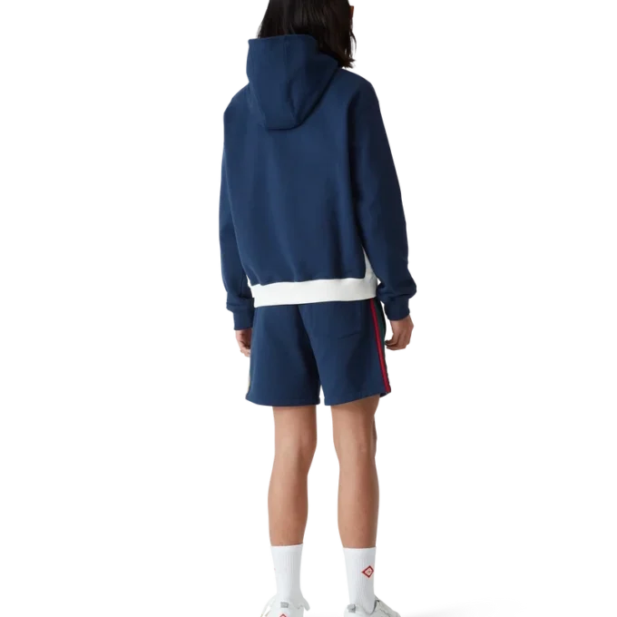 Renk Bloklu Çeyrek Fermuarlı Kapüşonlu Sweatshirt