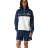Renk Bloklu Çeyrek Fermuarlı Kapüşonlu Sweatshirt