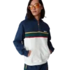 Renk Bloklu Çeyrek Fermuarlı Kapüşonlu Sweatshirt