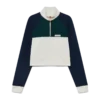 Renk Bloklu Çeyrek Fermuarlı Kısa Sweatshirt