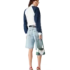 Renk Bloklu Çeyrek Fermuarlı Kısa Sweatshirt