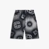 Sedefli Monogram Denim Şortlar Sedefli Monogram Denim Şortlar