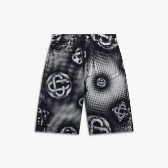 Sedefli Monogram Denim Şortlar