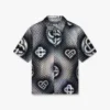 Sedefli Monogram Kısa Kollu Denim Gömlek Sedefli Monogram Kısa Kollu Denim Gömlek