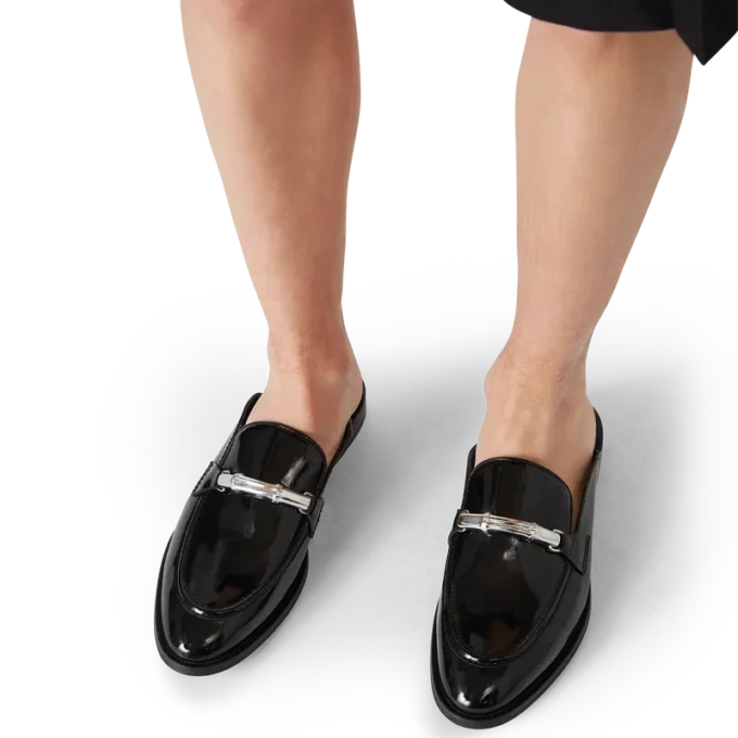 Siyah Bambu Slip-on Loafer