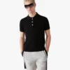 Siyah Pointelle Monogram Kısa Kollu Polo Şort Gömleği Siyah Pointelle Monogram Kısa Kollu Polo Şort Gömleği