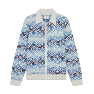 Space Dye Monogram Uzun Kollu Merinos Hırka