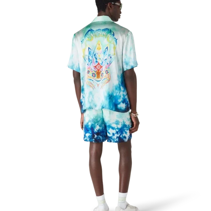 Surf Lotus Kısa Kollu İpek Gömlek Şortlar Surf Lotus Kısa Kollu İpek Gömlek Şortlar