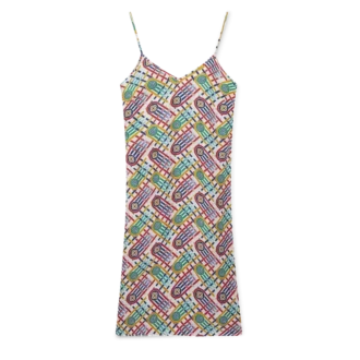 Tennis Monogram İpek Slip Elbise