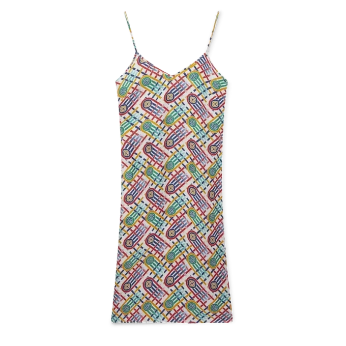 Tennis Monogram İpek Slip Elbise