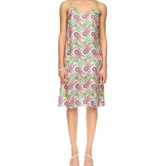Tennis Monogram İpek Slip Elbise