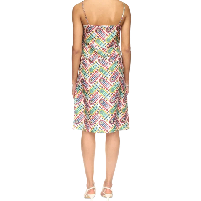 Tennis Monogram İpek Slip Elbise