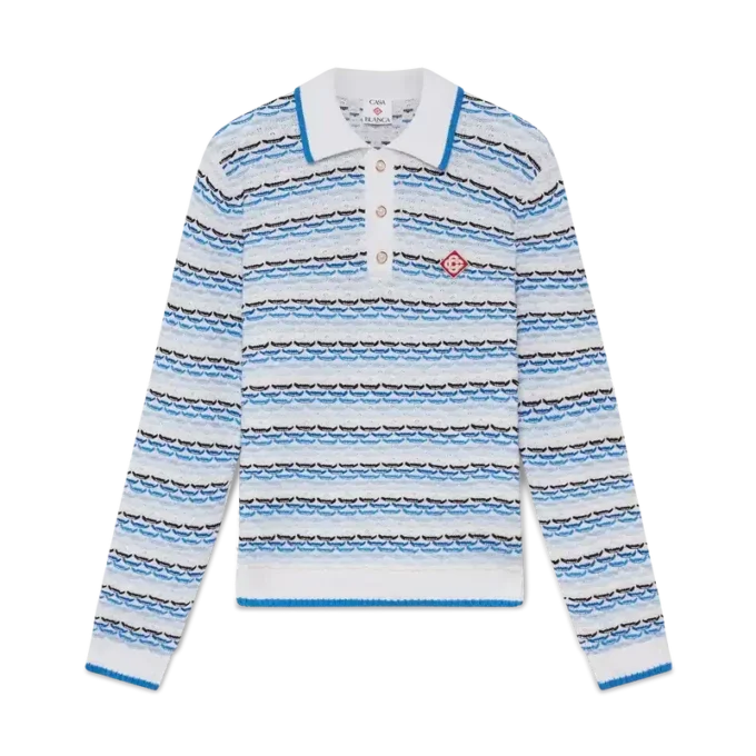 Tuck Stitch Uzun Kollu Polo Gömlek Tuck Stitch Uzun Kollu Polo Gömlek