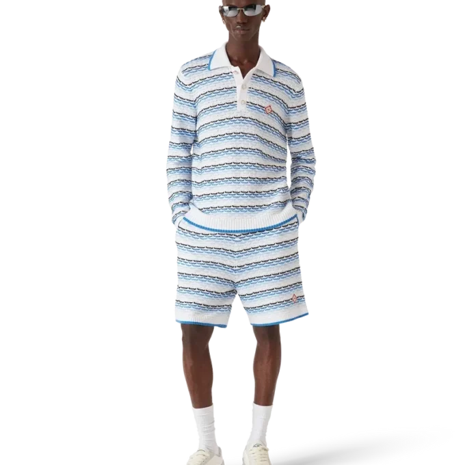Tuck Stitch Uzun Kollu Polo Gömlek Tuck Stitch Uzun Kollu Polo Gömlek