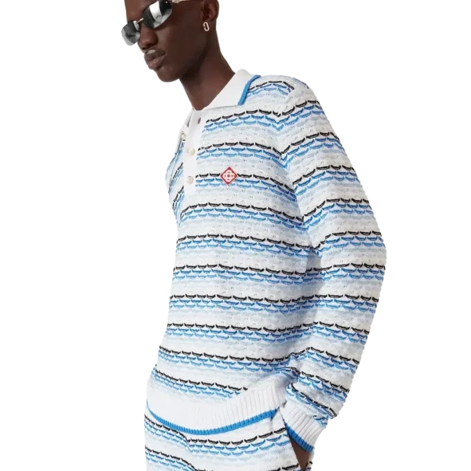 Tuck Stitch Uzun Kollu Polo Gömlek Tuck Stitch Uzun Kollu Polo Gömlek
