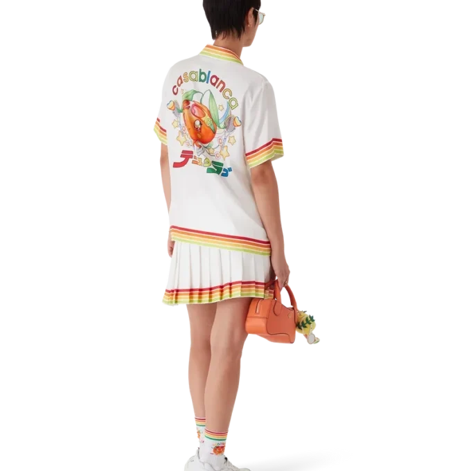 Turuncu Mascot Pileli İpek Twill Etek Turuncu Mascot Pileli İpek Twill Etek