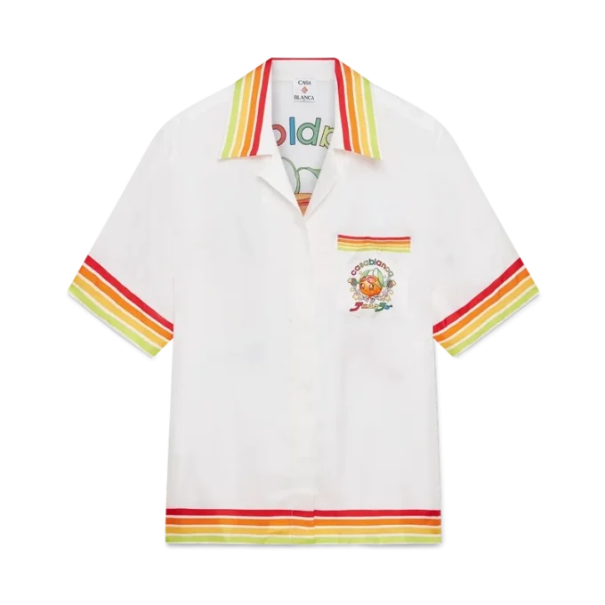 Turuncu Maskot Kısa Kollu İpek Twill Gömlek Turuncu Maskot Kısa Kollu İpek Twill Gömlek