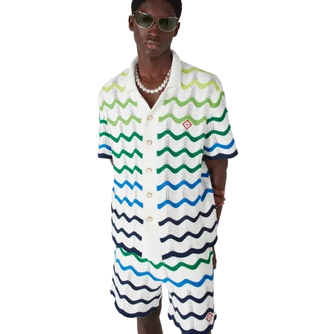 Wave Kısa Kollu Örgü Gömlek Wave Kısa Kollu Örgü Gömlek