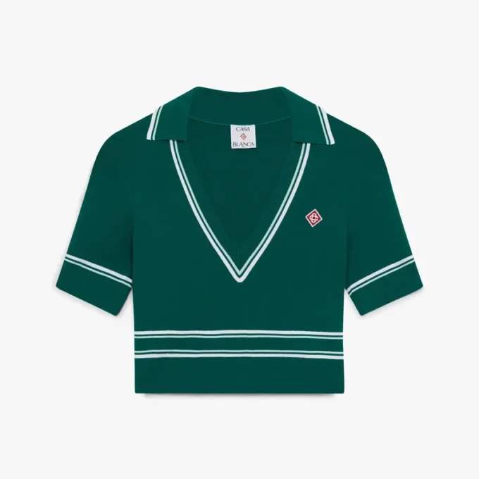 Yeşil Kısa Triko Polo Yaka Gömlek