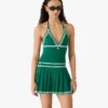 Yeşil Pileli Halter Mini Elbise Yeşil Pileli Halter Mini Elbise