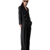 Yünlü İnce Çizgili Oversized Blazer Yünlü İnce Çizgili Oversized Blazer