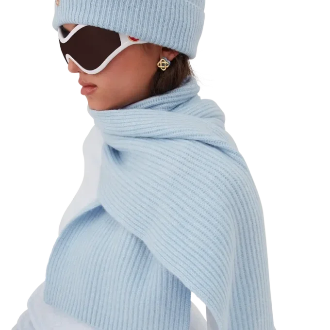 Yünlü Ribana Kayak Atkısı